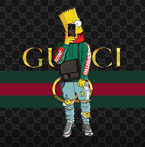 immagini di bart simpson con vestiti di gucci|gucci bart simpson background.